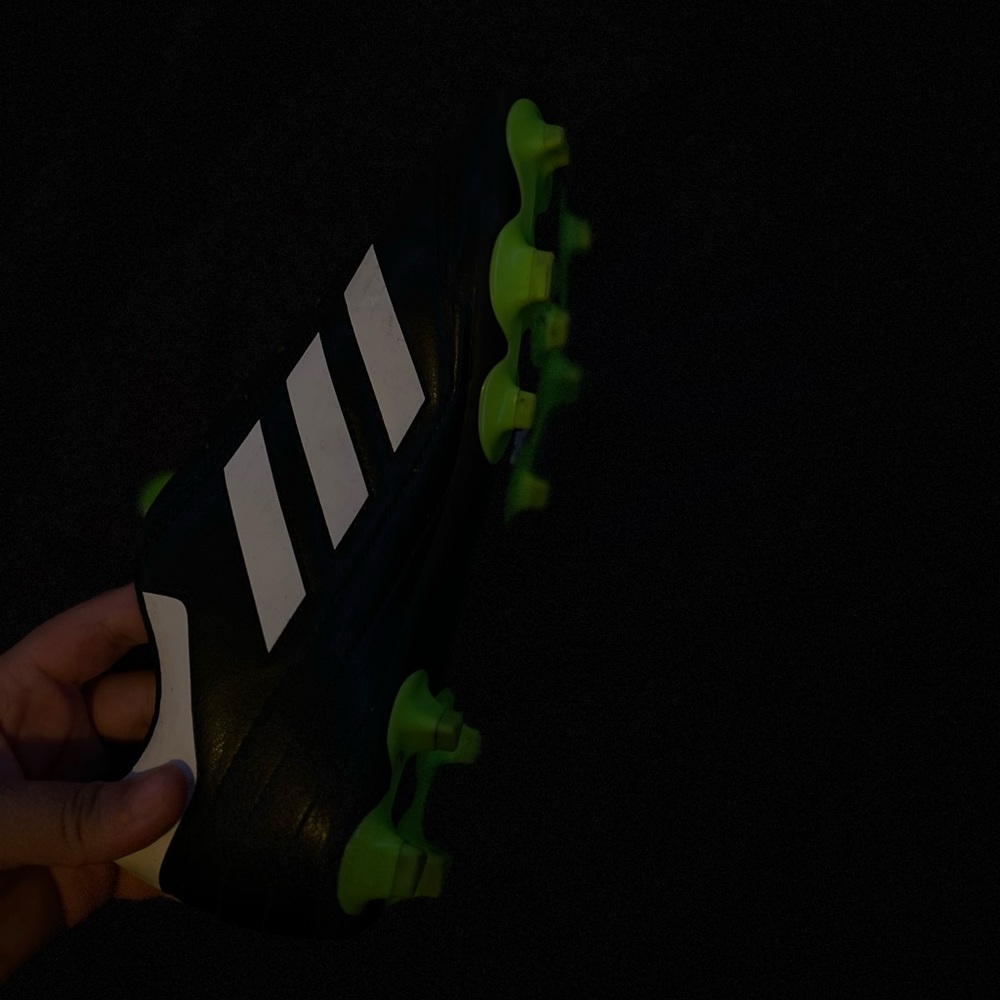 Black and lime green adidas soccer cleats, size 5 1/2 , used once